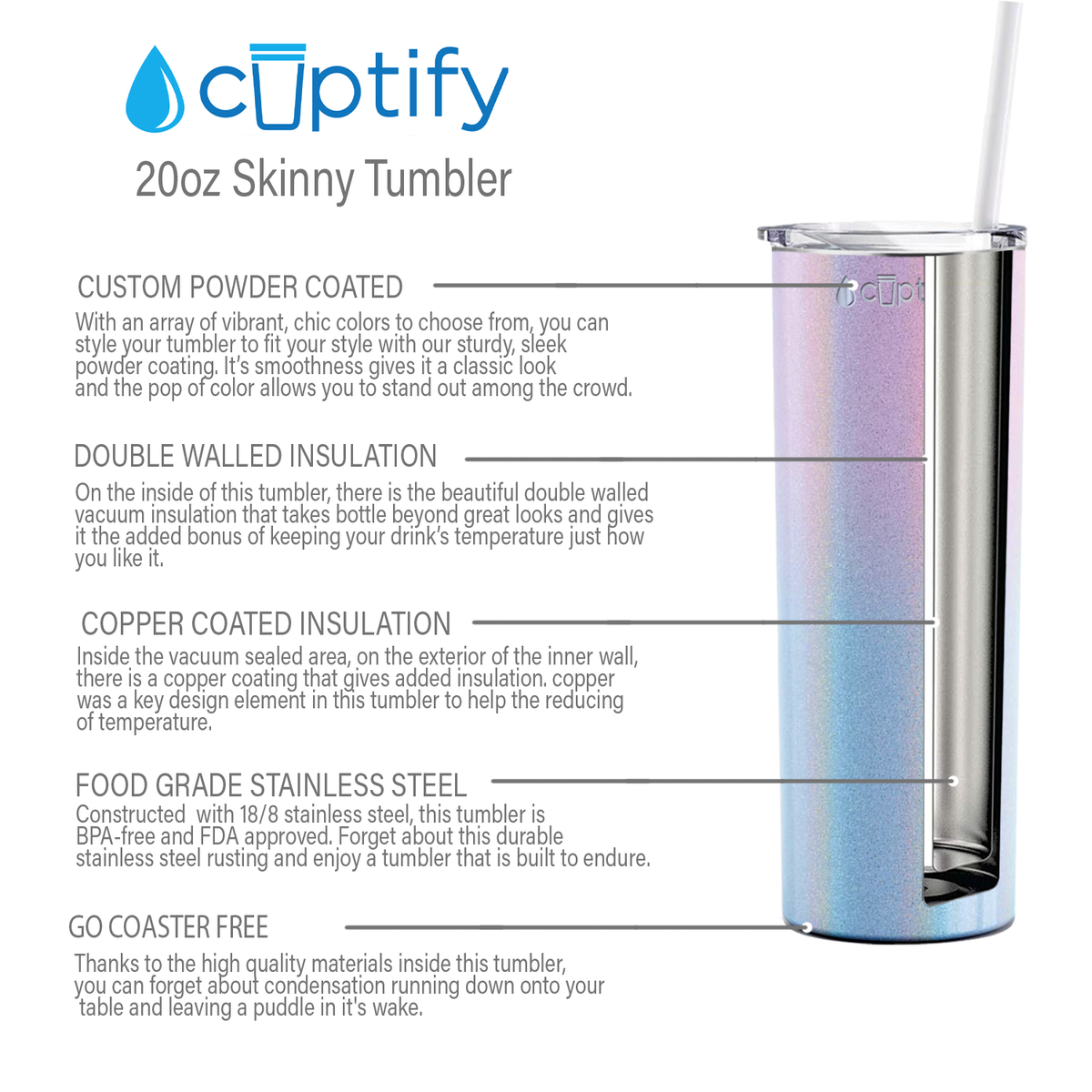  Cotton Candy Ombre Skinny Tumbler