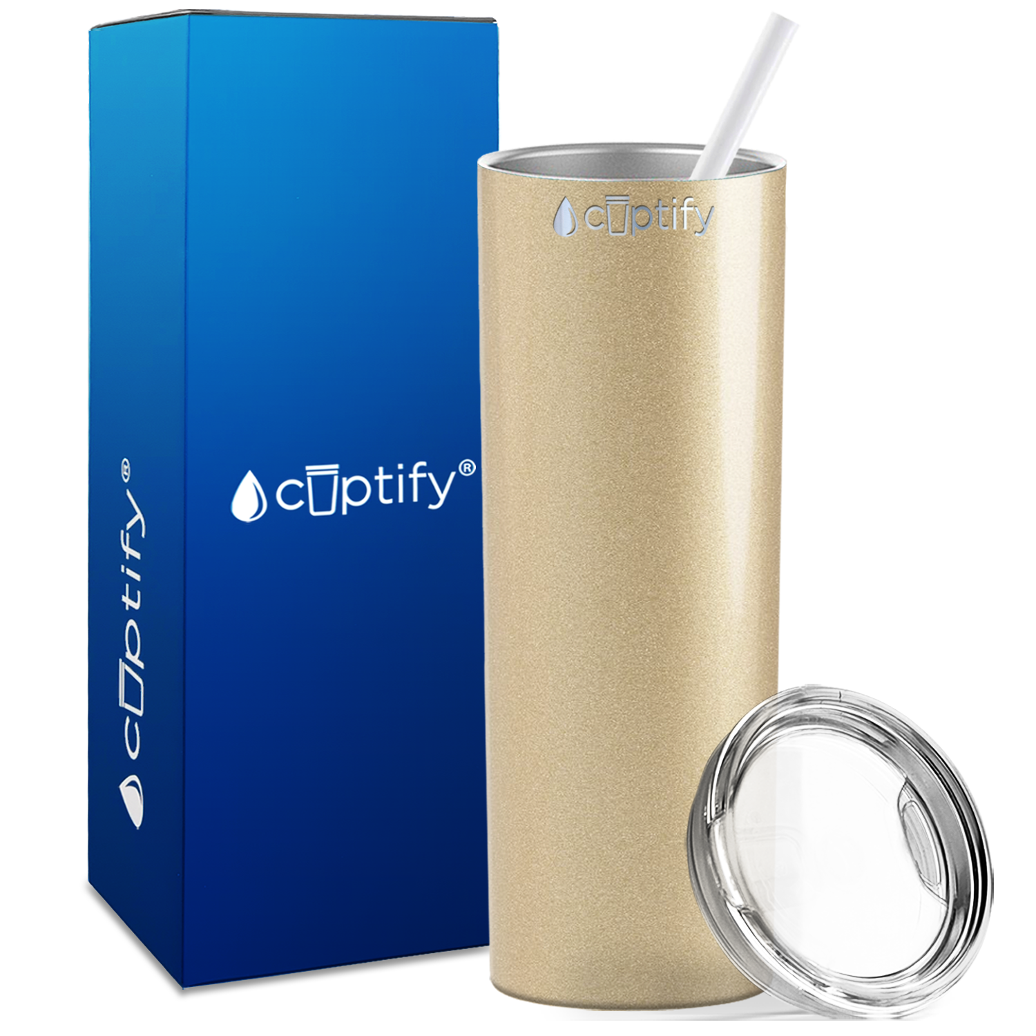  Gold Glitter Skinny Tumbler