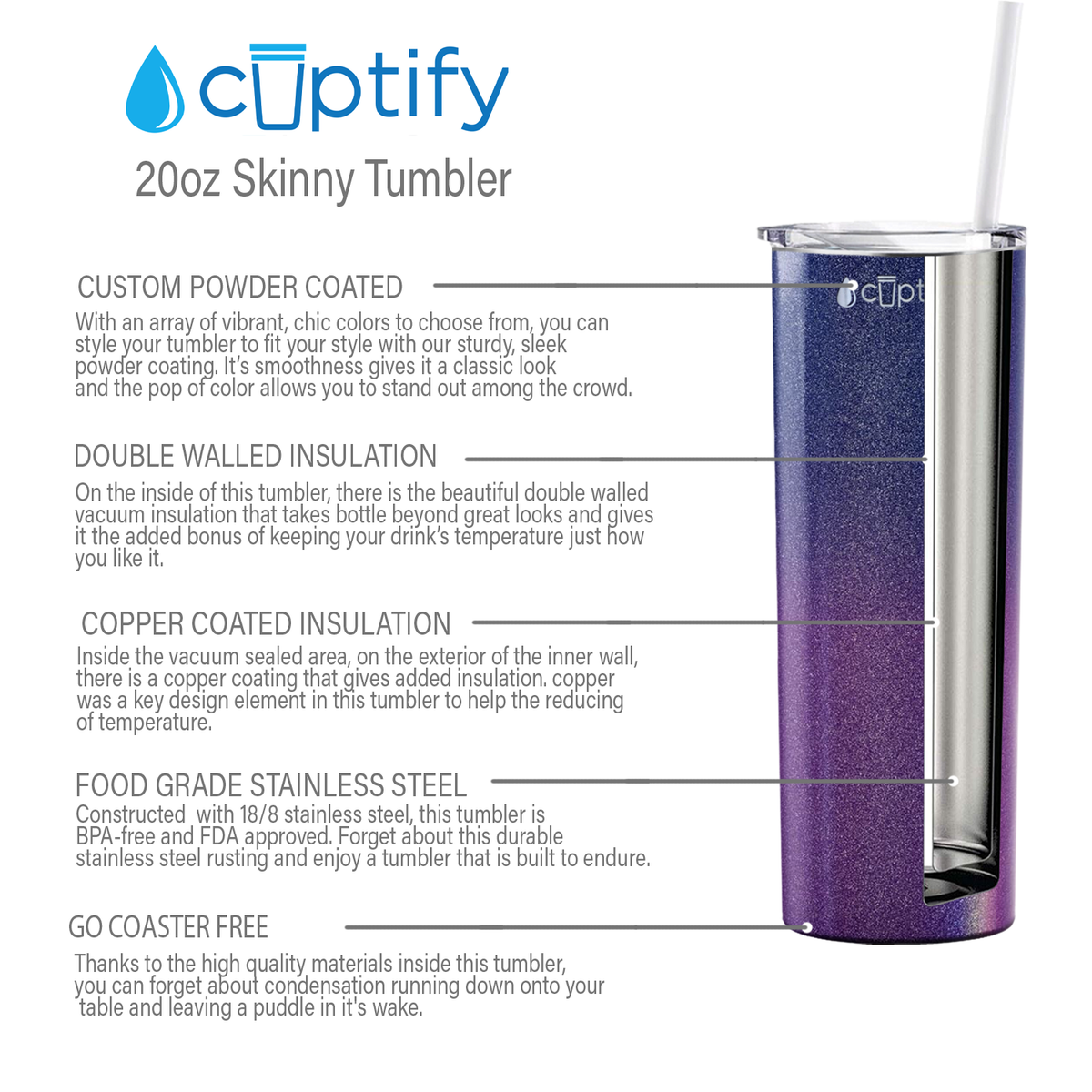  Galaxy Ombre Skinny Tumbler