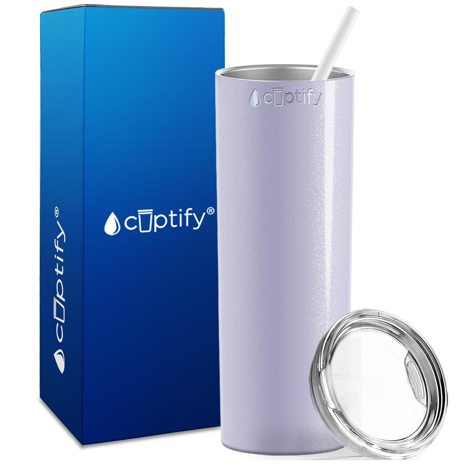 Lavender Glitter Skinny Tumbler
