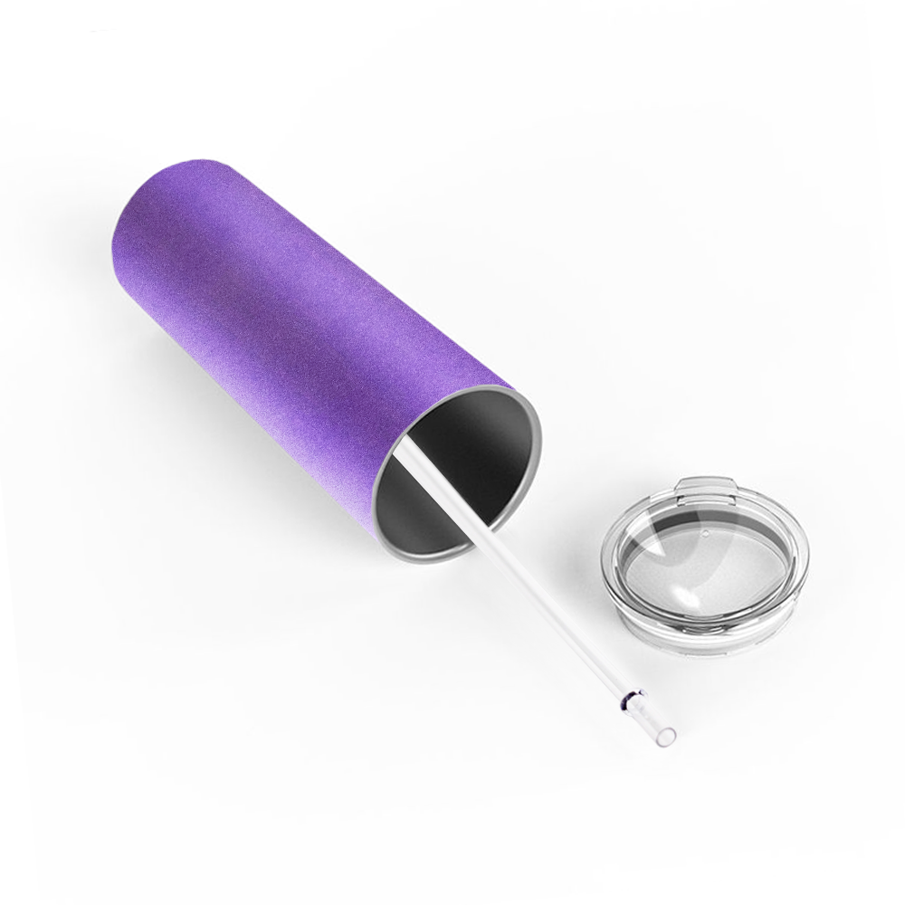 Personalized Engraved 20 oz Skinny 20oz Tumbler - Lavender Glitter