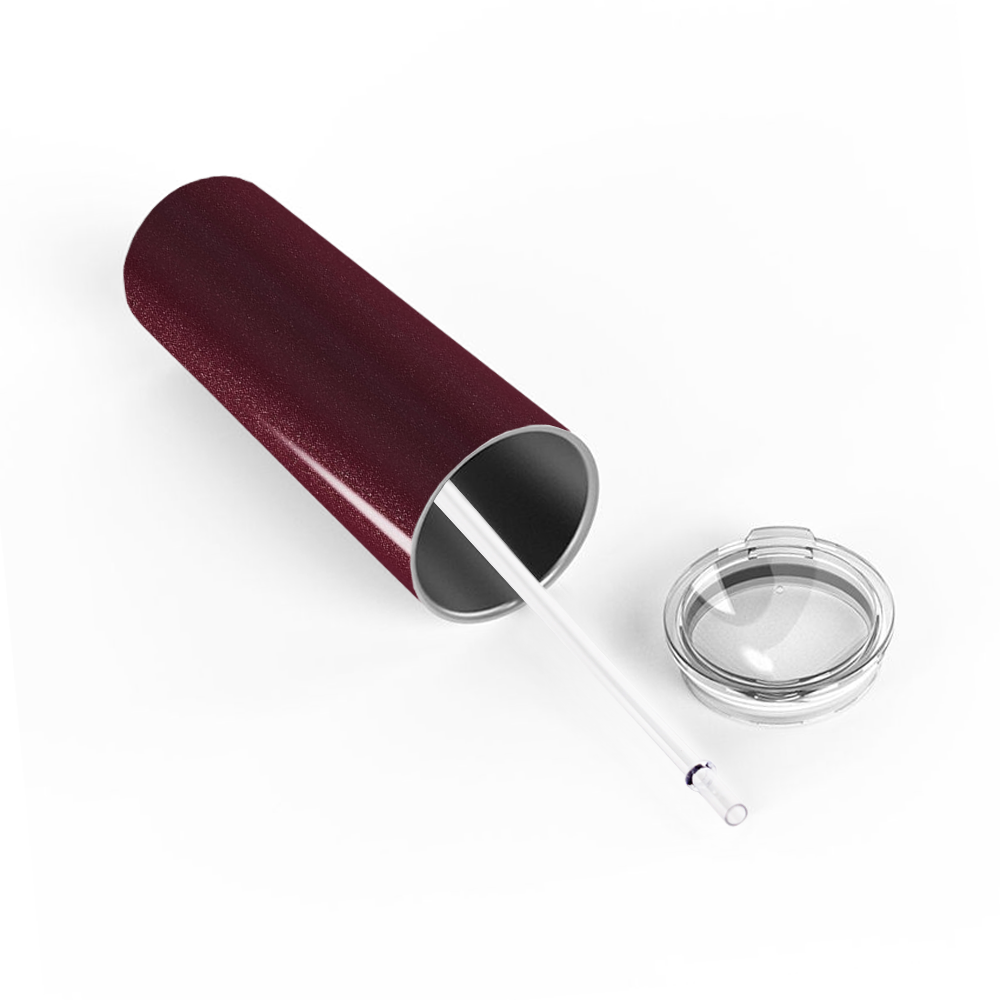  Maroon Glitter Skinny Tumbler