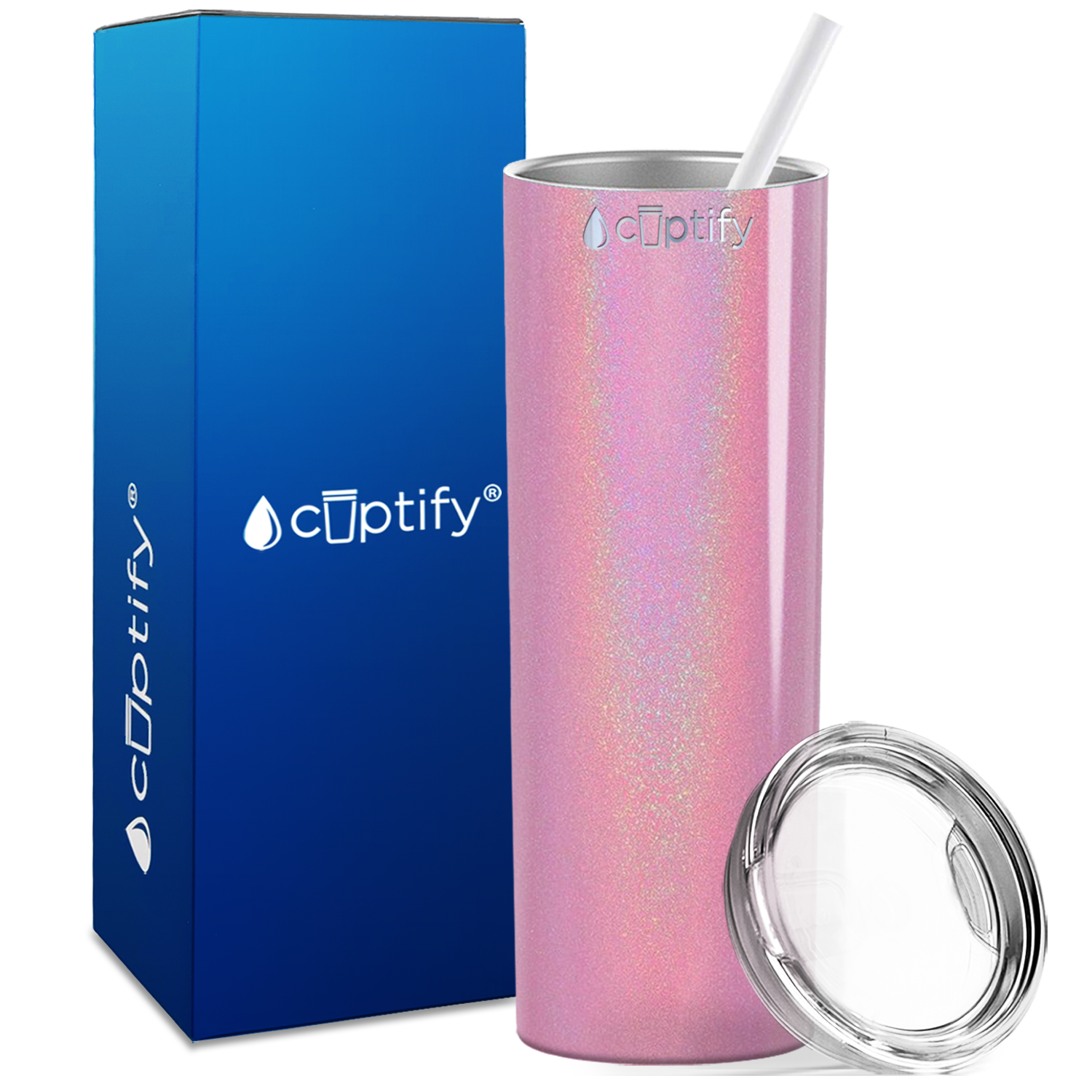  Pink Glitter Skinny Tumbler