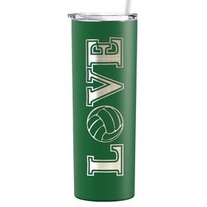 Love Volleyball Laser Engraved on Stainless Steel Volleyball Tumbler