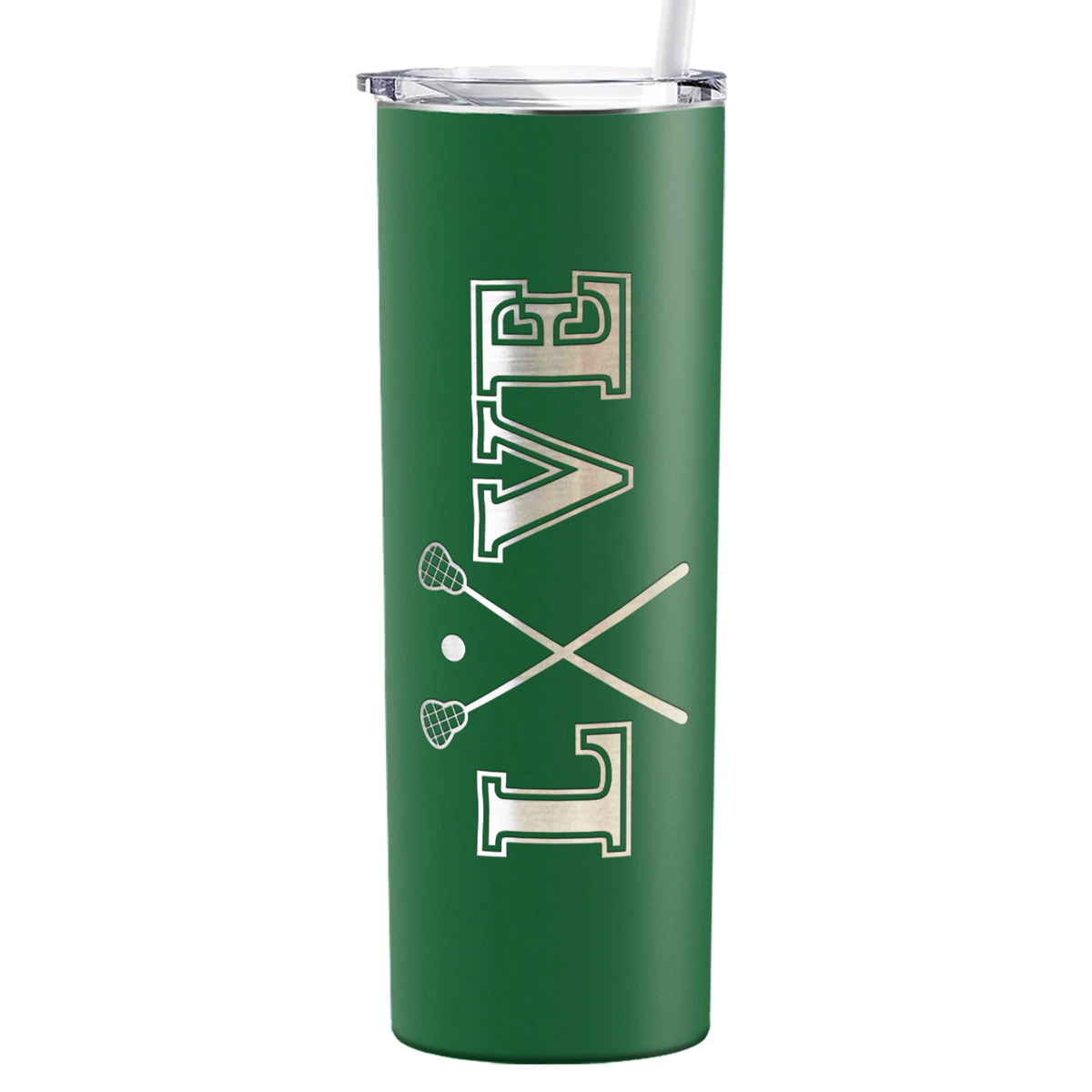 Lacrosse Love Laser Engraved on Stainless Steel Lacrosse Tumbler