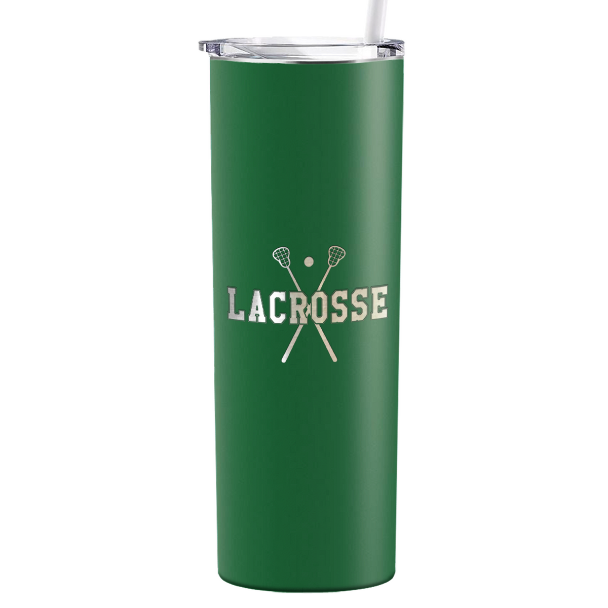 Lacrosse Sticks Laser Engraved on Stainless Steel Lacrosse Tumbler