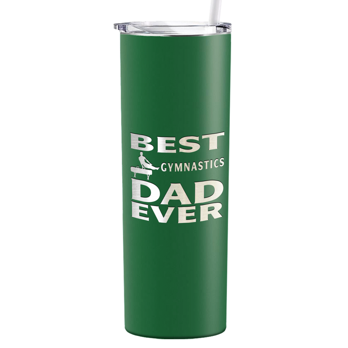 Best Gymnastics Dad Ever Laser Engraved on Stainless Steel Gymnastics Tumbler