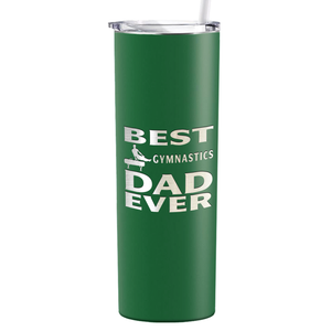 Best Gymnastics Dad Ever Laser Engraved on Stainless Steel Gymnastics Tumbler