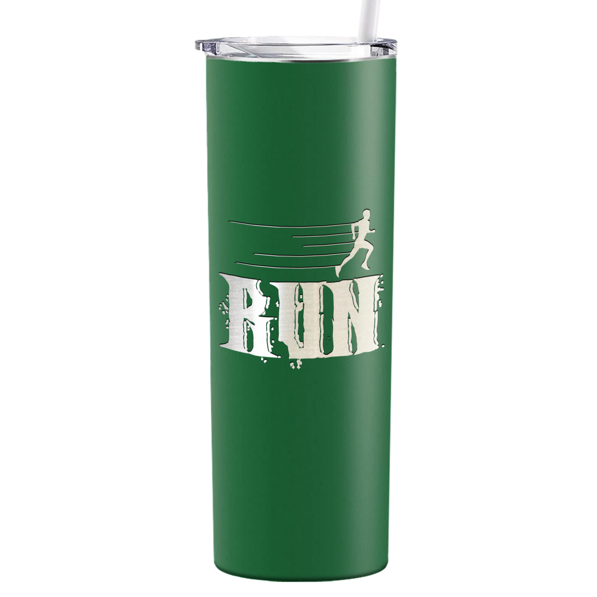 Run Laser Engraved on Stainless Steel Cross Country Tumbler