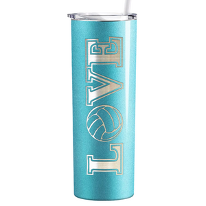 Love Volleyball Laser Engraved on Stainless Steel Volleyball Tumbler