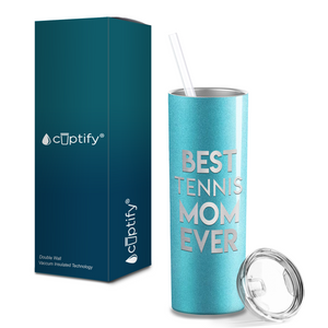 Best Tennis Mom Ever Laser Engraved on Stainless Steel Tennis Tumbler