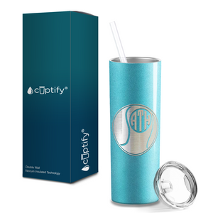 Personalized Monogrammed Tennis Ball Laser Engraved on Stainless Steel Tennis Tumbler