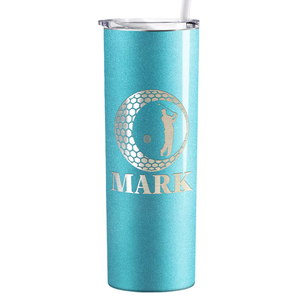 Personalized Golfer in Ball Laser Engraved on Stainless Steel Golf Tumbler