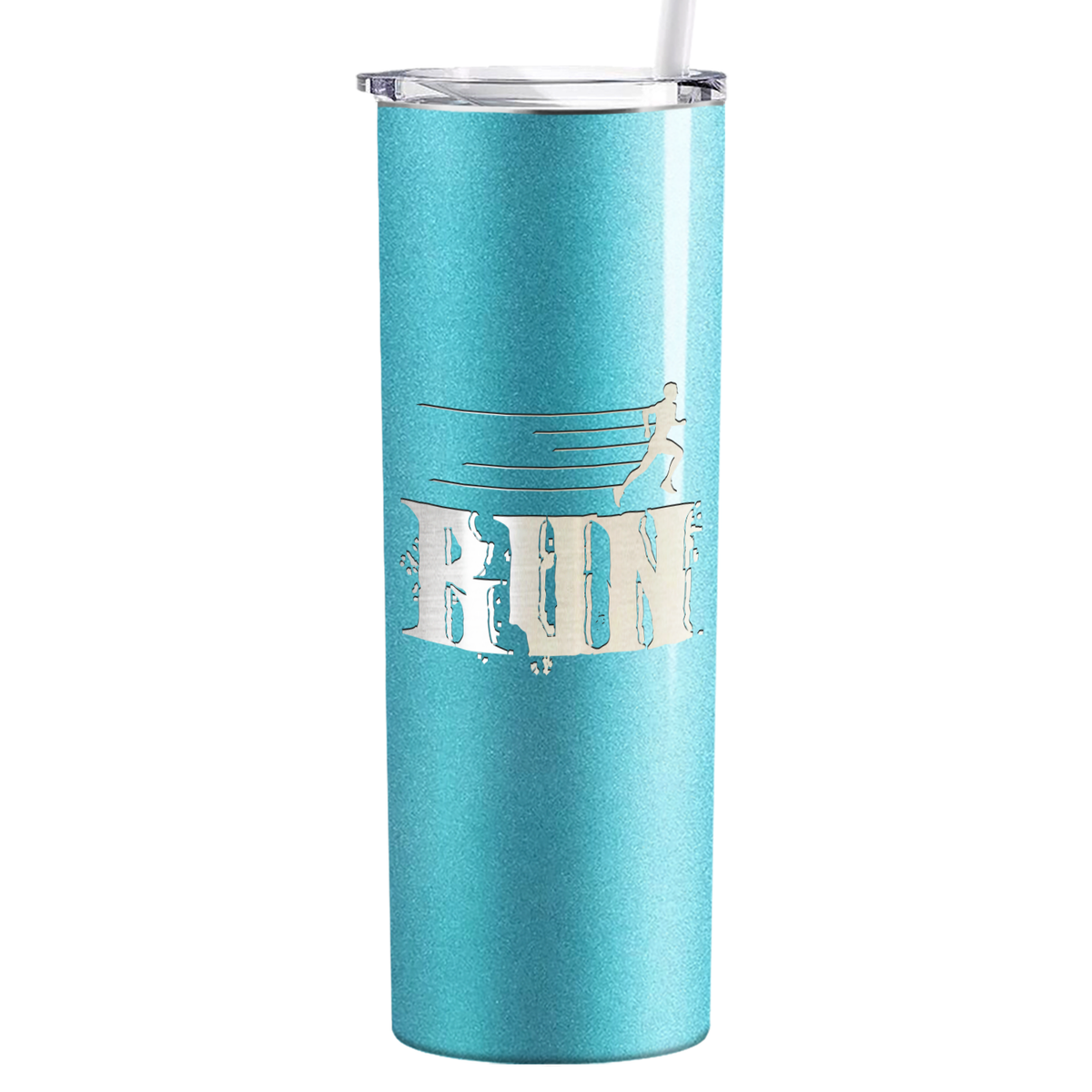 Run Laser Engraved on Stainless Steel Cross Country Tumbler