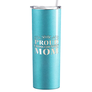 Proud Cross Country Mom Laser Engraved on Stainless Steel Cross Country Tumbler