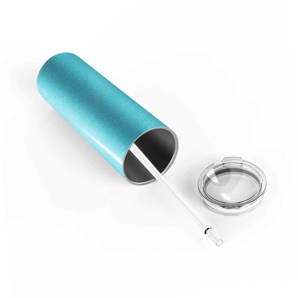  Teal Glitter Skinny Tumbler