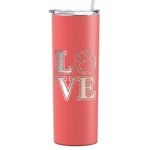 LOVE Volleyball Laser Engraved on Stainless Steel Volleyball Tumbler