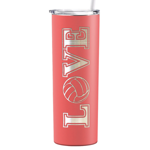 Love Volleyball Laser Engraved on Stainless Steel Volleyball Tumbler