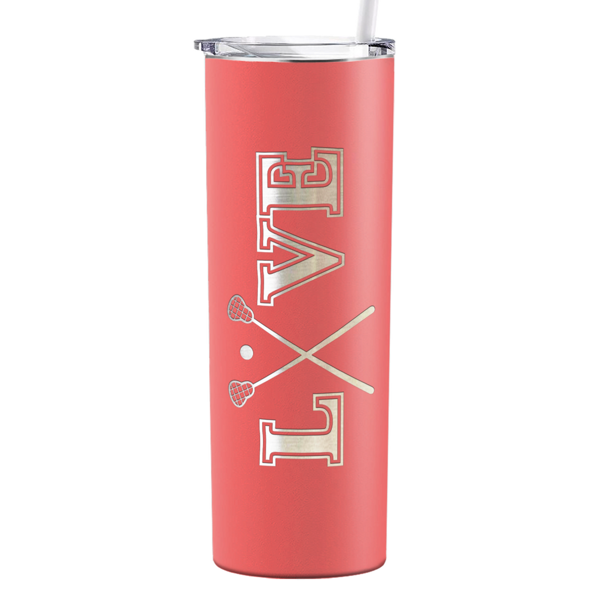 Lacrosse Love Laser Engraved on Stainless Steel Lacrosse Tumbler
