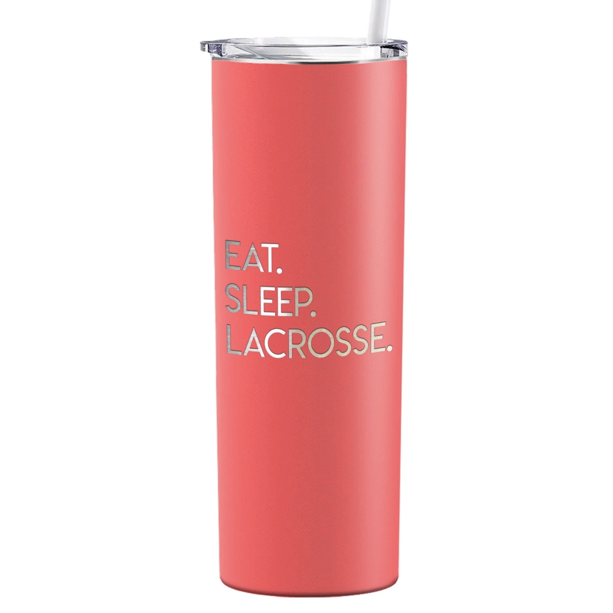Eat Sleep Lacrosse Laser Engraved on Stainless Steel Lacrosse Tumbler