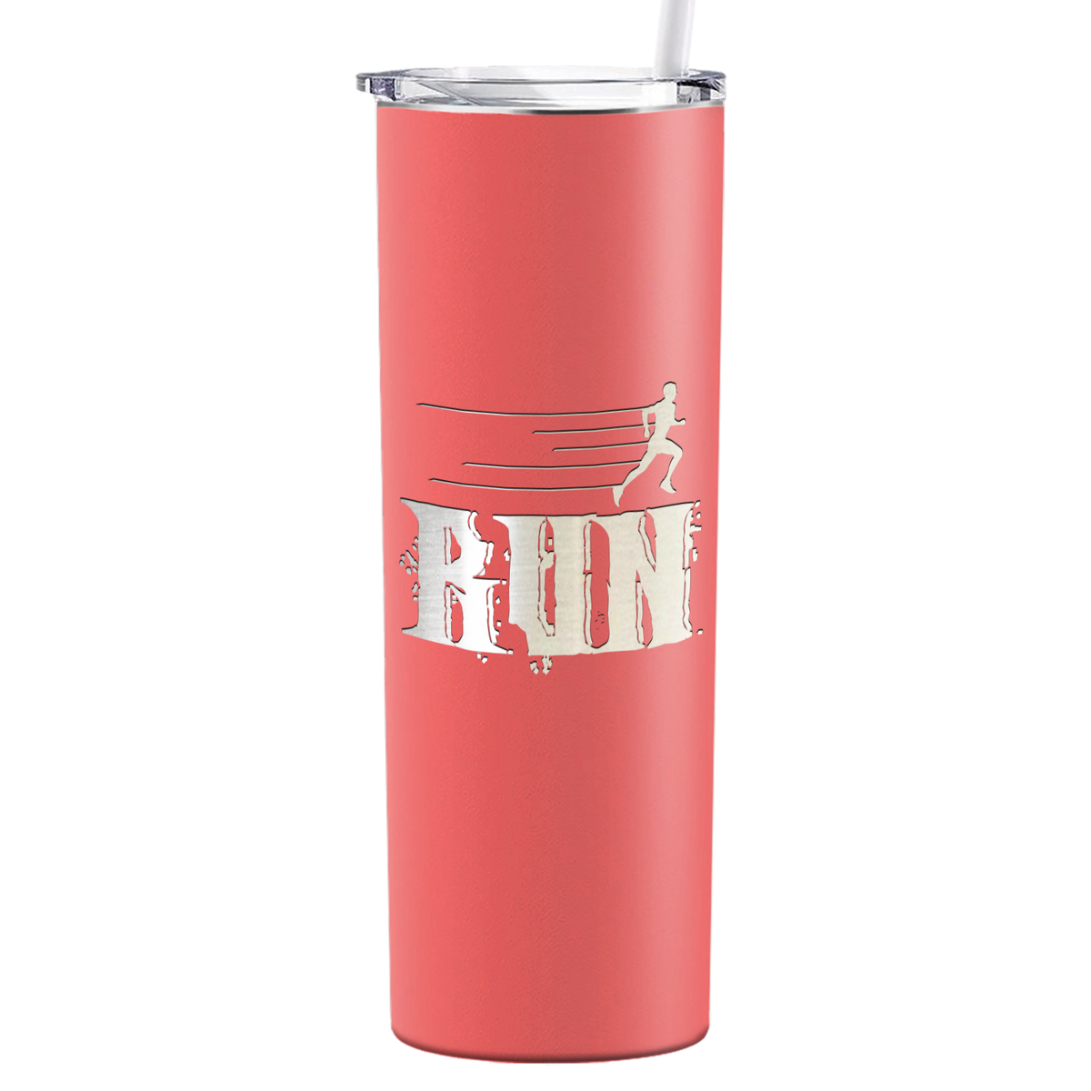 Run Laser Engraved on Stainless Steel Cross Country Tumbler