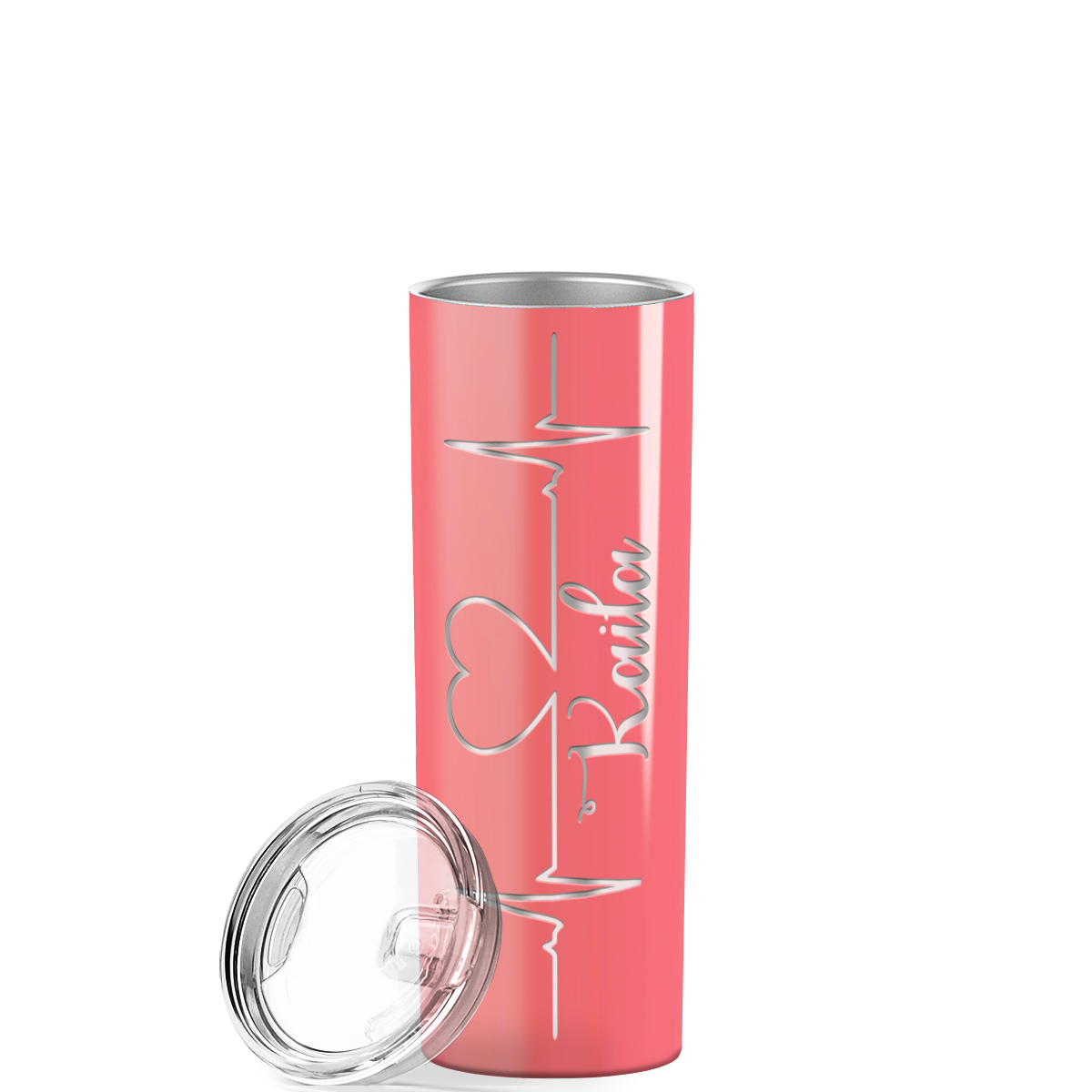 Personalized Nurse Laser Engraved 20oz Skinny Tumbler - Guava Gloss