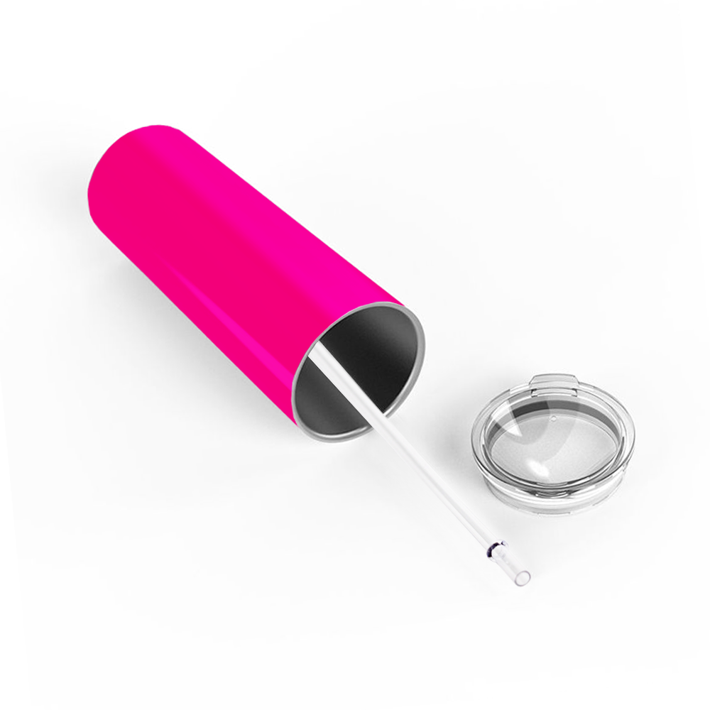 Personalized Engraved 20 oz Skinny 20oz Tumbler - Hot Pink Gloss