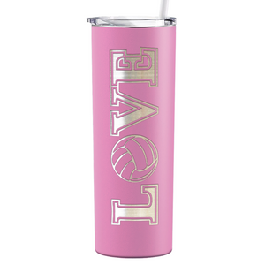 Love Volleyball Laser Engraved on Stainless Steel Volleyball Tumbler