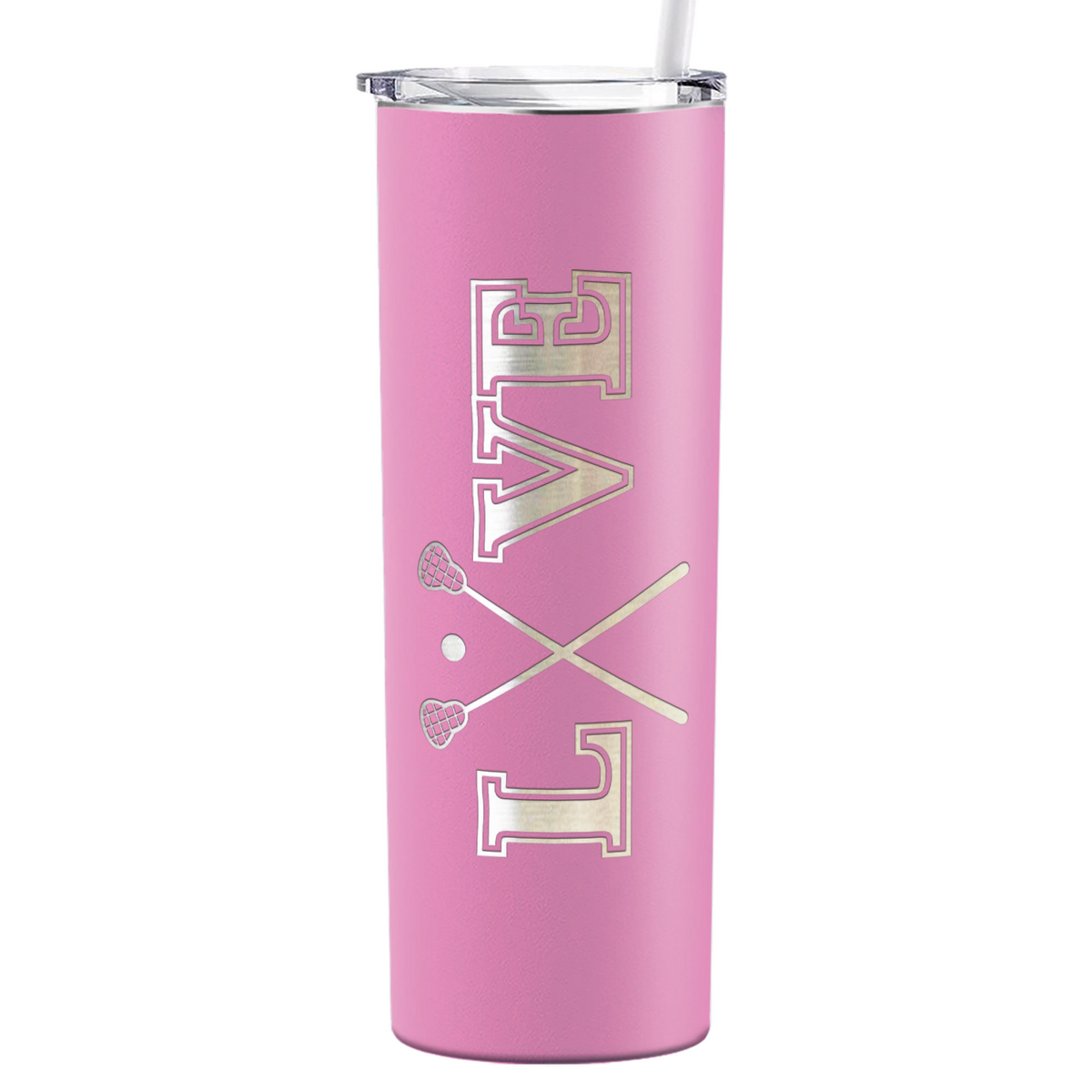 Lacrosse Love Laser Engraved on Stainless Steel Lacrosse Tumbler