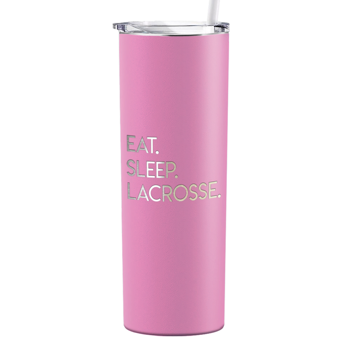 Eat Sleep Lacrosse Laser Engraved on Stainless Steel Lacrosse Tumbler
