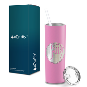 Personalized Monogrammed Tennis Ball Laser Engraved on Stainless Steel Tennis Tumbler