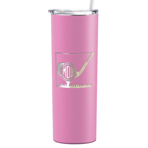 Personalized Monogrammed Golf Ball Laser Engraved on Stainless Steel Golf Tumbler