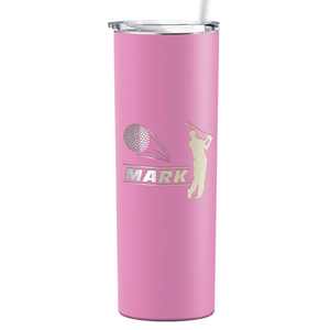 Personalized Golfer Laser Engraved on Stainless Steel Golf Tumbler