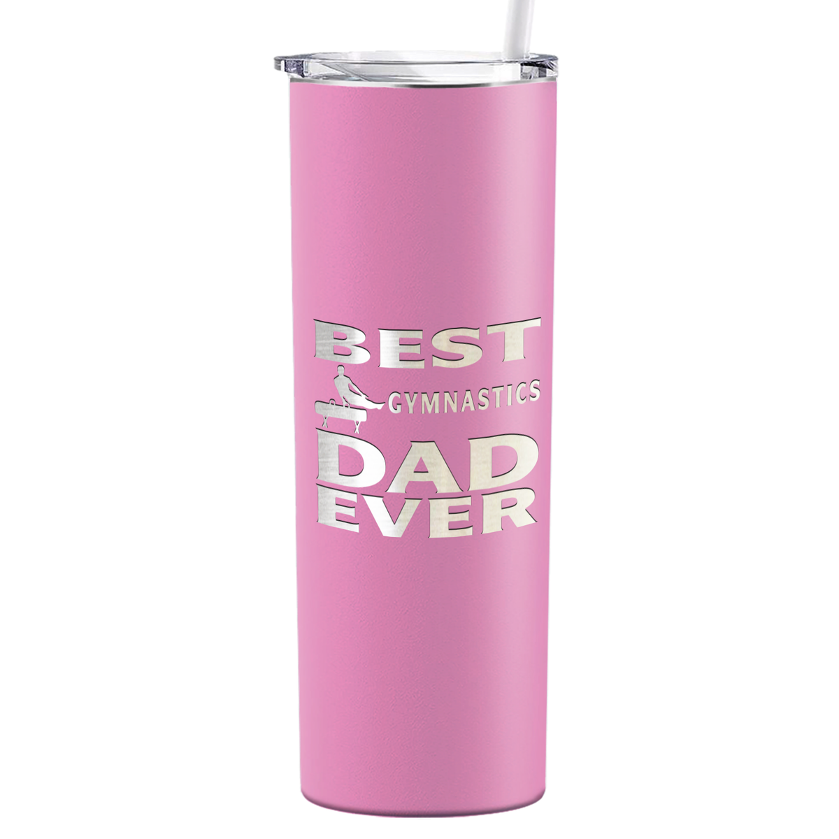Best Gymnastics Dad Ever Laser Engraved on Stainless Steel Gymnastics Tumbler