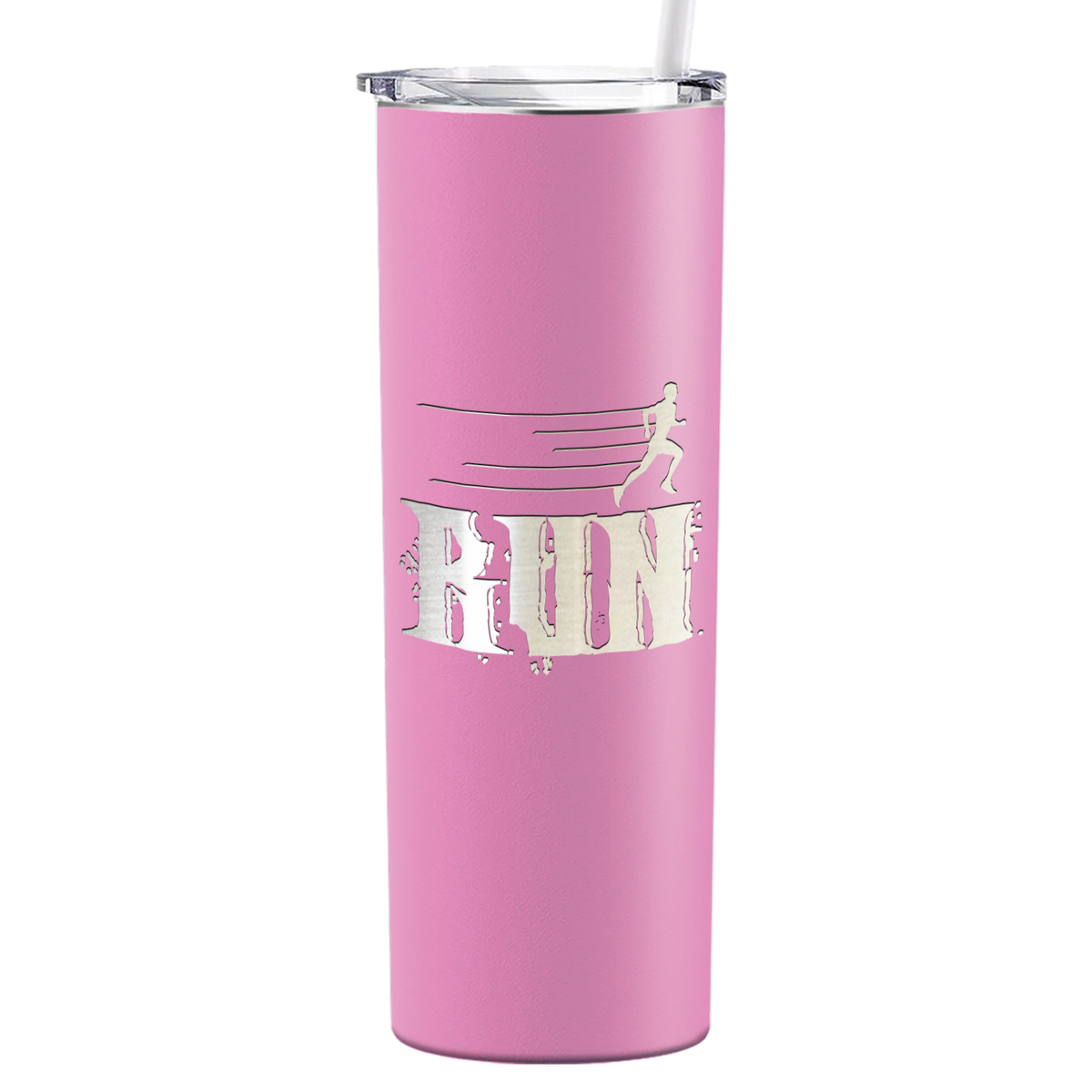 Run Laser Engraved on Stainless Steel Cross Country Tumbler