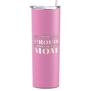 Proud Cross Country Mom Laser Engraved on Stainless Steel Cross Country Tumbler