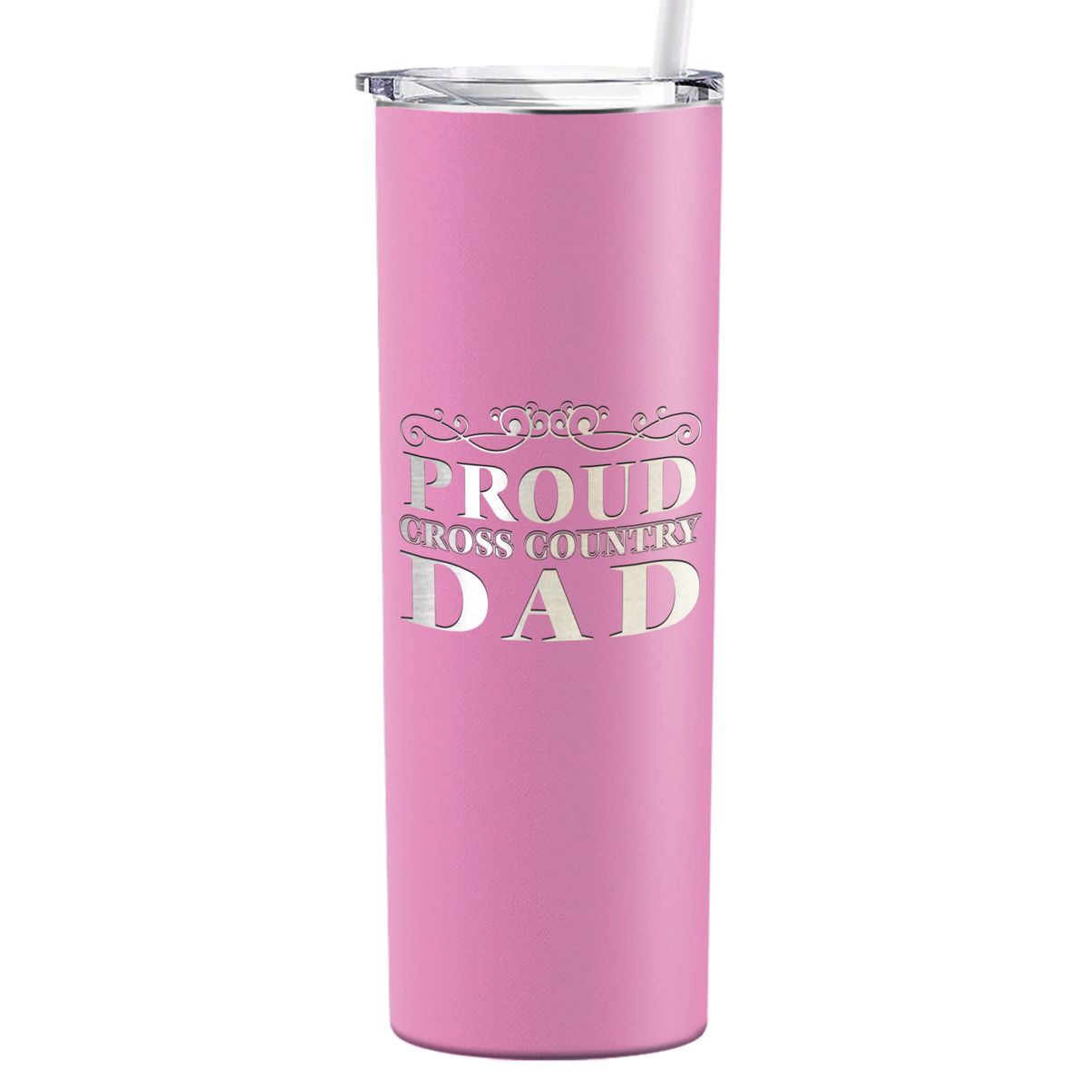 Proud Cross Country Dad Laser Engraved on Stainless Steel Cross Country Tumbler