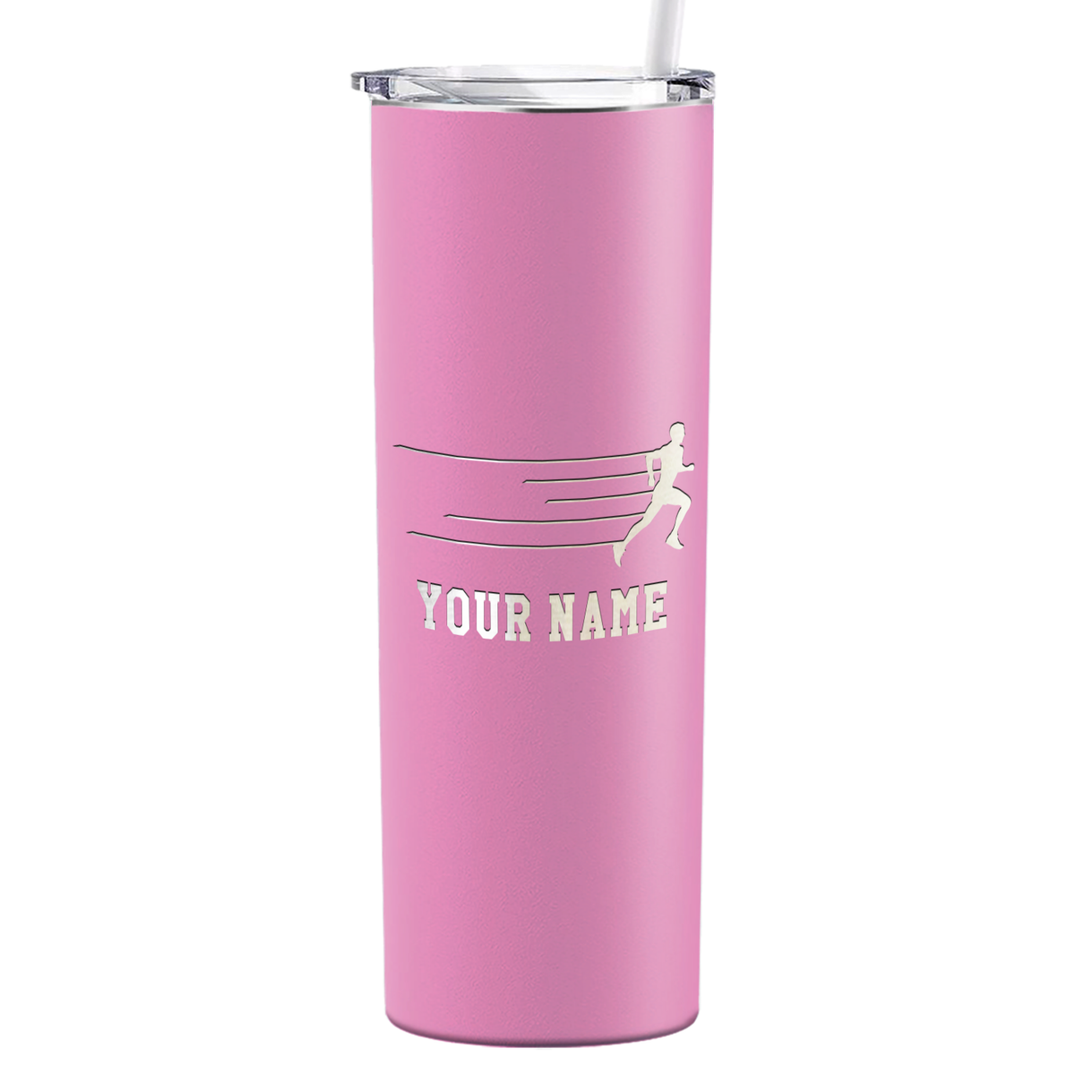 Running Man Cross Country Laser Engraved on Stainless Steel Cross Country Tumbler
