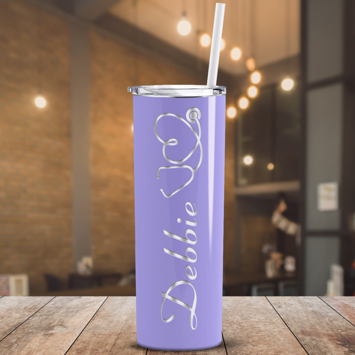 Personalized Nurse Laser Engraved 20oz Skinny Tumbler - Lavender Gloss