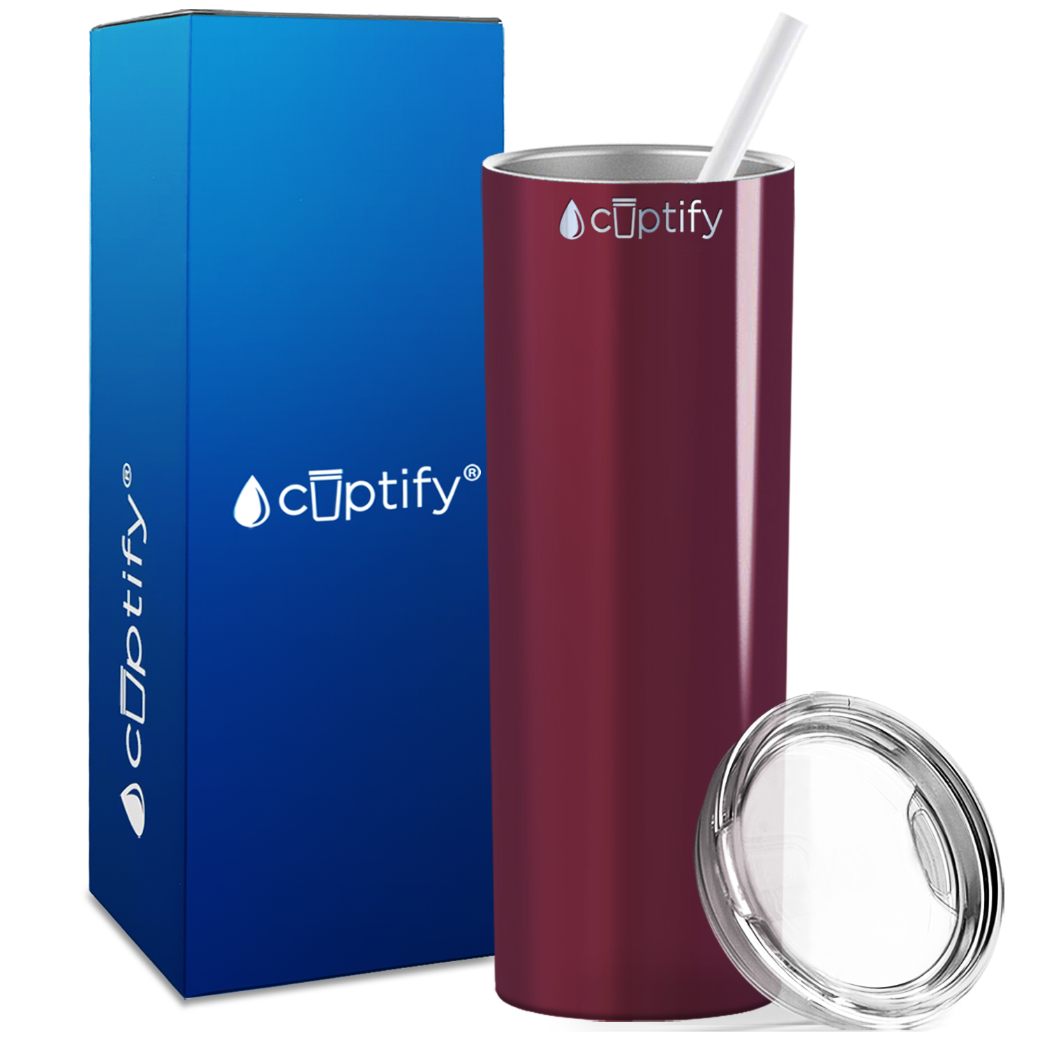  Maroon Gloss Skinny Tumbler