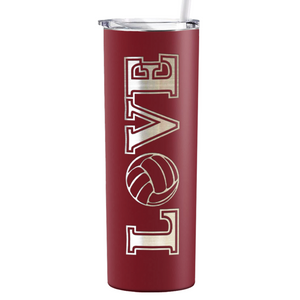 Love Volleyball Laser Engraved on Stainless Steel Volleyball Tumbler