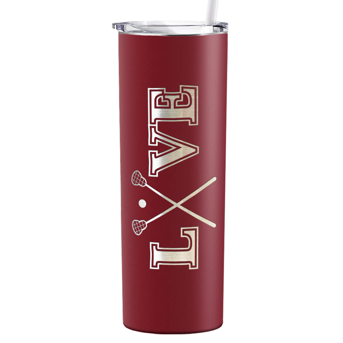 Lacrosse Love Laser Engraved on Stainless Steel Lacrosse Tumbler