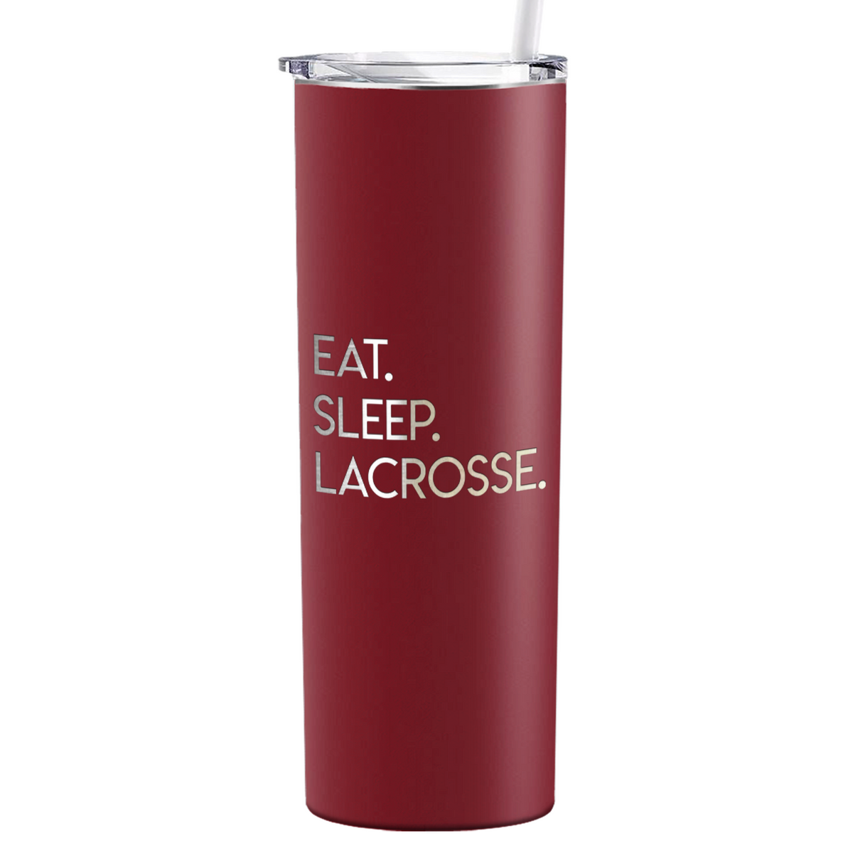 Eat Sleep Lacrosse Laser Engraved on Stainless Steel Lacrosse Tumbler