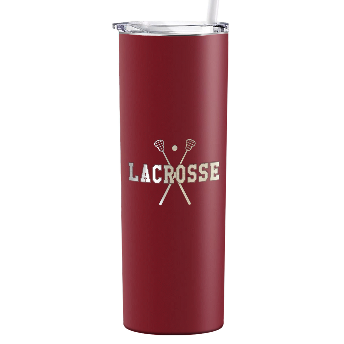 Lacrosse Sticks Laser Engraved on Stainless Steel Lacrosse Tumbler