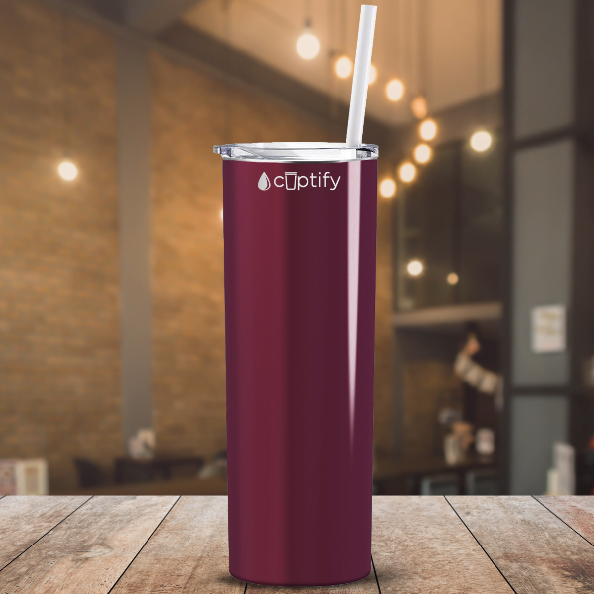  Maroon Gloss Skinny Tumbler
