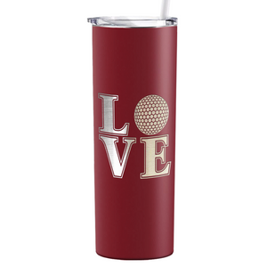 Love Golf Laser Engraved on Stainless Steel Golf Tumbler