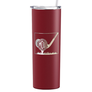 Personalized Monogrammed Golf Ball Laser Engraved on Stainless Steel Golf Tumbler