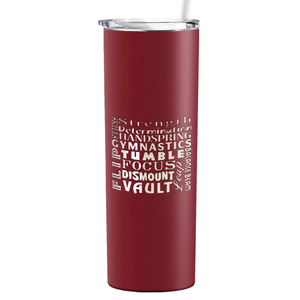 Gymnastics Strength and Focus Laser Engraved on Stainless Steel Gymnastics Tumbler