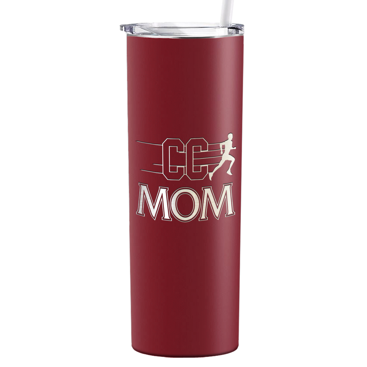 Cross Country Mom Laser Engraved on Stainless Steel Cross Country Tumbler