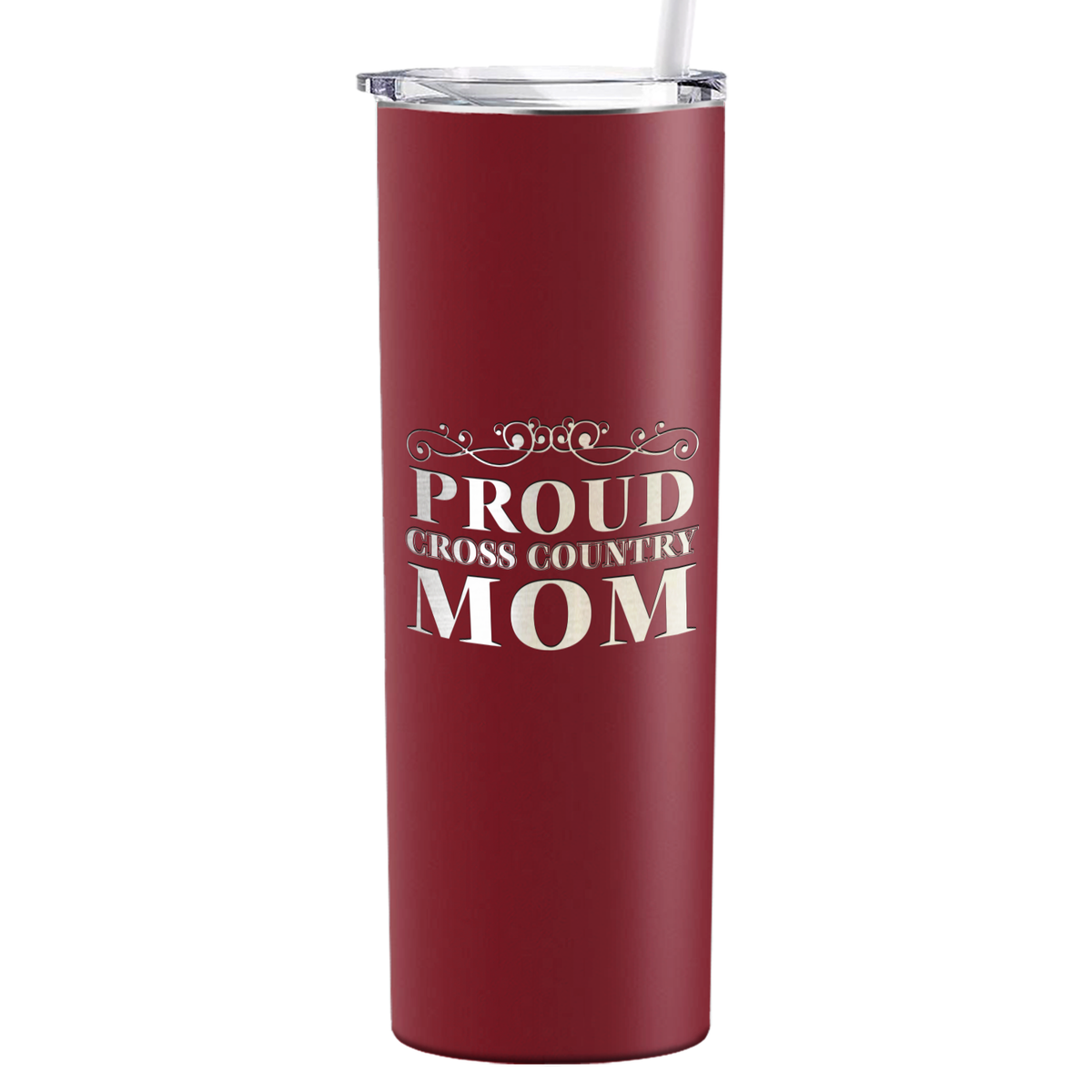 Proud Cross Country Mom Laser Engraved on Stainless Steel Cross Country Tumbler